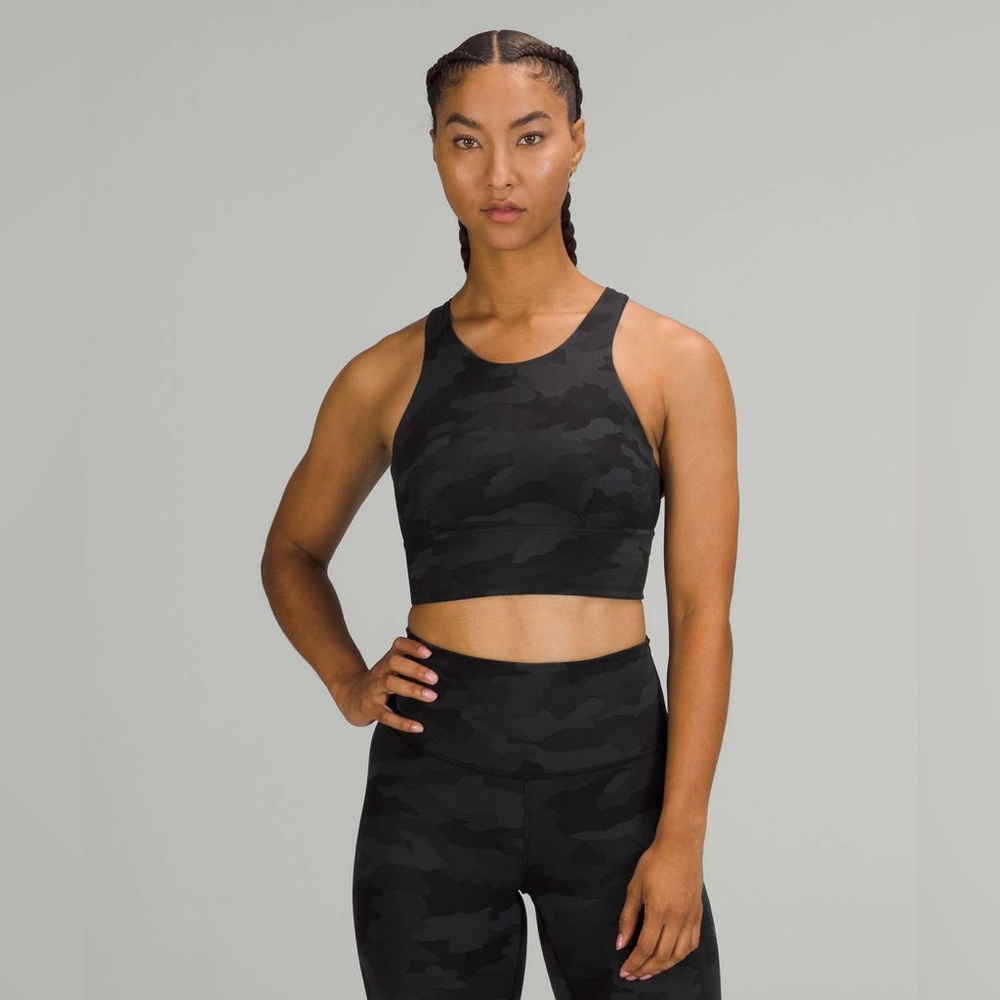 Lululemon Wunder Train Longline Bra Medium Support Everlux Camo Size 6